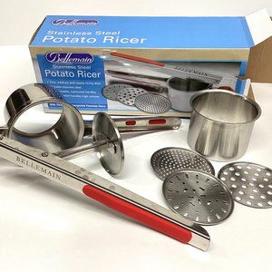 Bellemain Stainless Steel Potato Ricer with 3 Interchangeable Fineness Discs